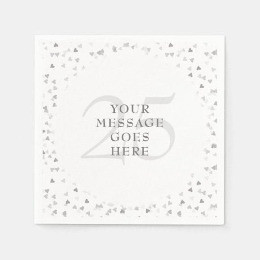 Serviette En Papier Confetti du 25e anniversaire du Mariage (Devant)