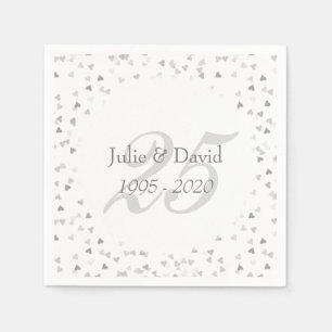 Serviette En Papier Confetti du 25e anniversaire du Mariage