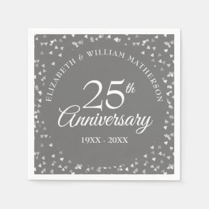 Serviette En Papier Confetti du 25e anniversaire du Mariage