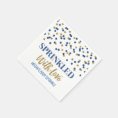 Serviette En Papier Confetti en or bleu foncé parsemé d'amour (Coin)