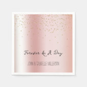 Serviette En Papier Confetti en or glam rose vif (Devant)