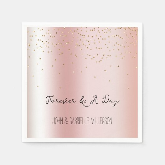 Serviette En Papier Confetti en or glam rose vif (Devant)
