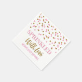 Serviette En Papier Confetti en or rose parsemé d'amour (Coin)