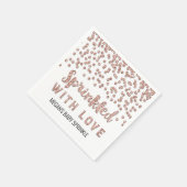Serviette En Papier Confetti en or rose parsemé d'amour (Coin)
