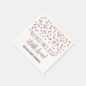 Serviette En Papier Confetti en or rose parsemé d'amour (Coin)