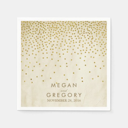 Serviette En Papier Confetti en or vintage (Devant)