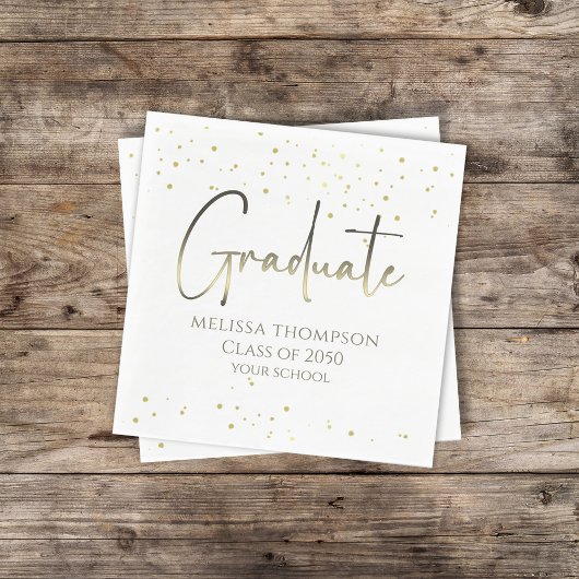 Serviette En Papier Confetti Gold Confetti Moderne Calligraphie Cockta