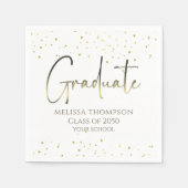 Serviette En Papier Confetti Gold Confetti Moderne Calligraphie Cockta (Devant)