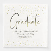 Serviette En Papier Confetti Gold Gradué Dîner de calligraphie moderne (Devant)