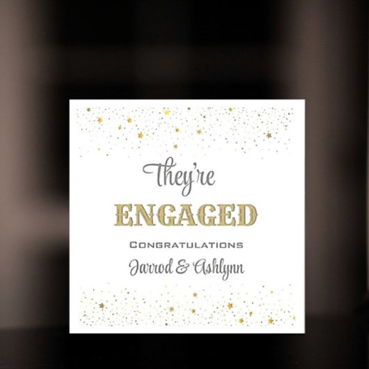 Serviette En Papier Confetti! "Ils sont engagés !" serviettes personna