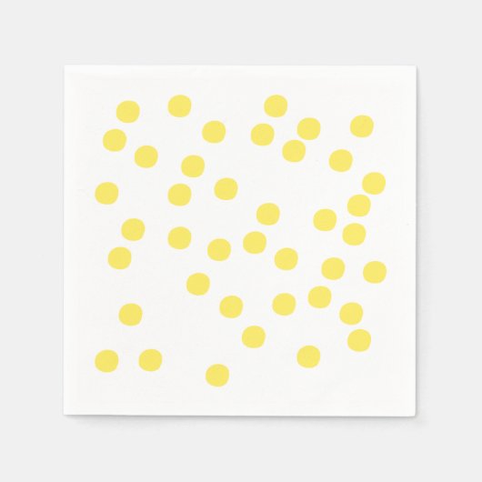 Serviette En Papier Confetti Jaune / À petits pois (Devant)