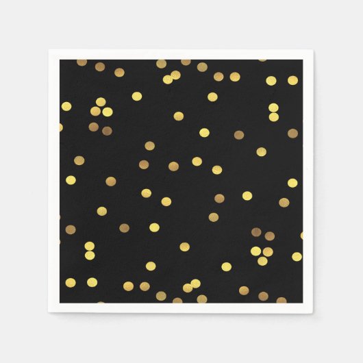 Serviette En Papier Confetti Noir à huile d'or classique (Devant)