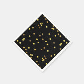 Serviette En Papier Confetti Noir à huile d'or classique (Coin)