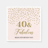 Serviette En Papier Confetti or rose vif 40 & Fabuleux (Devant)