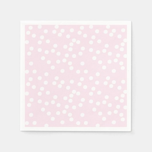 Serviette En Papier Confetti rose et blanc / À petits pois (Devant)