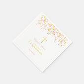 Serviette En Papier Confetti rose et or communion (Coin)