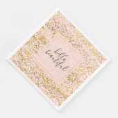 Serviette En Papier Confetti rose or (Coin)