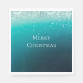 Serviette En Papier Confetti turquoise en argent (Devant)