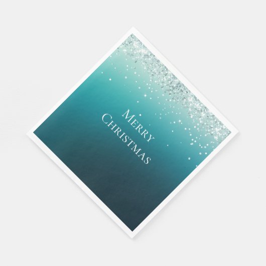 Serviette En Papier Confetti turquoise en argent (Coin)