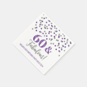 Serviette En Papier Confetti violet argenté 60 et fabuleux (Coin)
