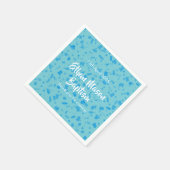 Serviette En Papier Confettis Bleu Bébé Baptême (Coin)