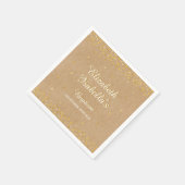 Serviette En Papier Confettis de cœurs dorés rustiques Baptême Christe (Coin)