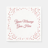 Serviette En Papier Confettis de mariage coeurs rouges rubis (Devant)