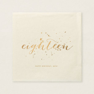 Serviette En Papier Confettis dorés pour 18 ans - Fête d'anniversaire