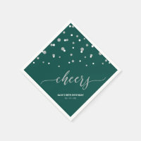 Confettis Hexagone Vert Argent Personnalisés Fête