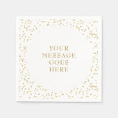 Serviette En Papier Confettis Personnalisés Élégants à Poussière d'Or (Devant)