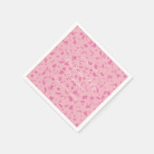 Serviette En Papier Confettis Rose Bébé Baptême (Coin)