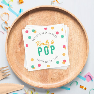 Serviette En Papier Confettis Rose Orange Turquoise Baby Shower Prêt à