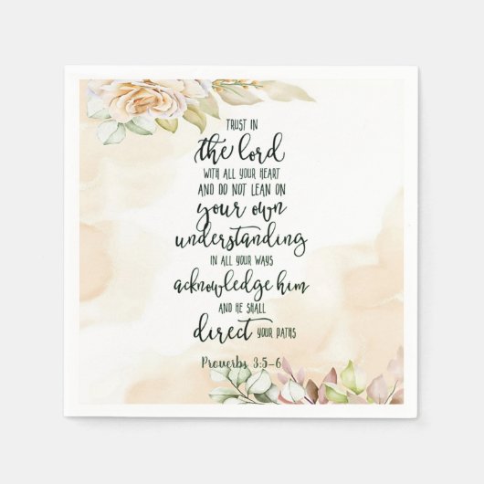 Serviette En Papier Confiance dans le Seigneur floral (Devant)