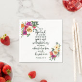 Serviette En Papier Confiance dans le Seigneur floral (En situation)