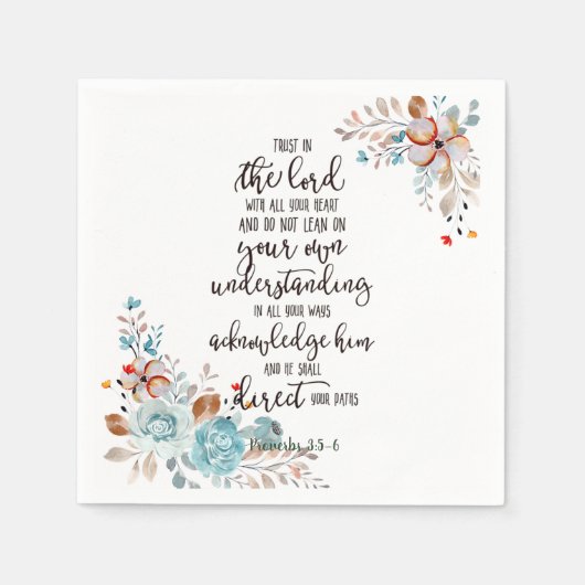 Serviette En Papier Confiance dans le Seigneur floral (Devant)