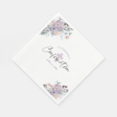 Serviette En Papier Confirmation Aquarelle Fleurs sauvages Croix pourp (Coin)