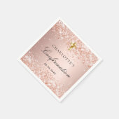 Serviette En Papier Confirmation blush rose or parties scintillant nom (Coin)