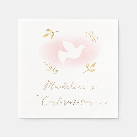 Serviette En Papier Confirmation colombe blanche (Devant)