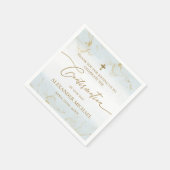 Serviette En Papier Confirmation de croix Merci bleu Gold (Coin)