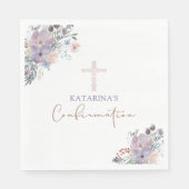 Serviette En Papier Confirmation de la croix Fleur sauvage aquarelle (Devant)