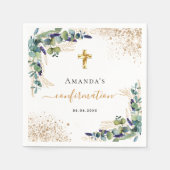 Serviette En Papier Confirmation de l'eucalyptus vert parties scintill (Devant)