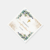 Serviette En Papier Confirmation de l'eucalyptus vert parties scintill (Coin)
