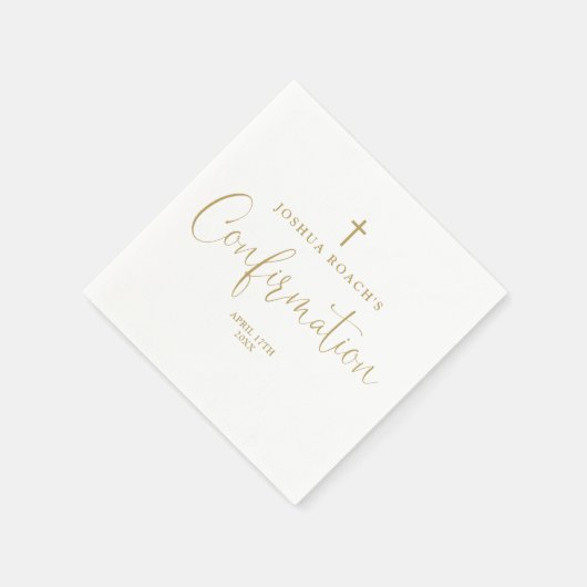 Serviette En Papier Confirmation de script or élégant moderne (Coin)