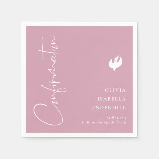 Serviette En Papier Confirmation de script pour filles (Devant)