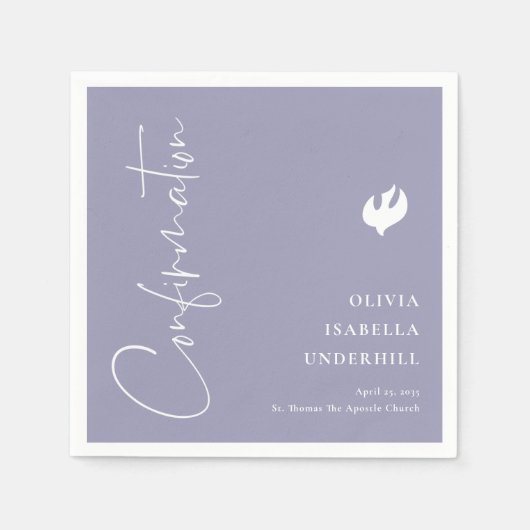 Serviette En Papier Confirmation de script pour filles (Devant)