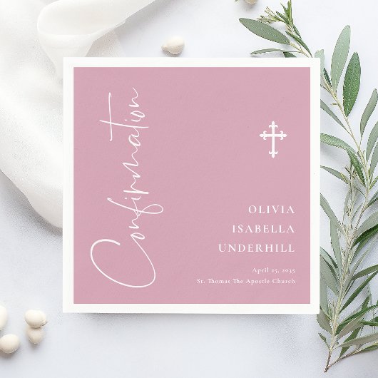 Serviette En Papier Confirmation de script pour filles