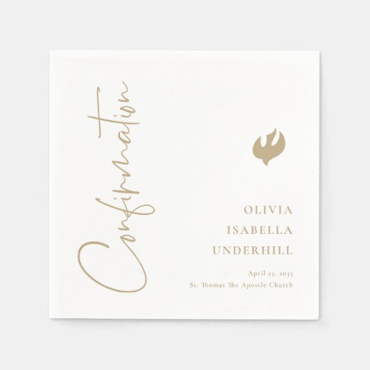 Serviette En Papier Confirmation de script pour filles (Devant)