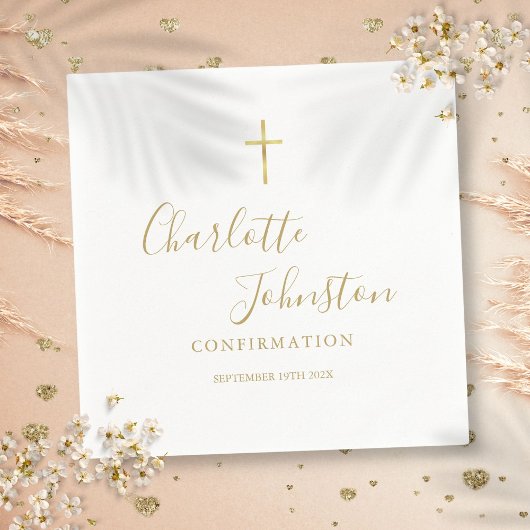 Serviette En Papier Confirmation de signature dorée moderne