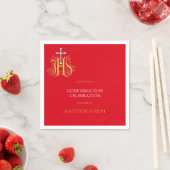 Serviette En Papier Confirmation du logo Red White Gold (En situation)