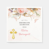 Serviette En Papier Confirmation du papillon de pivoine botanique rust (Devant)